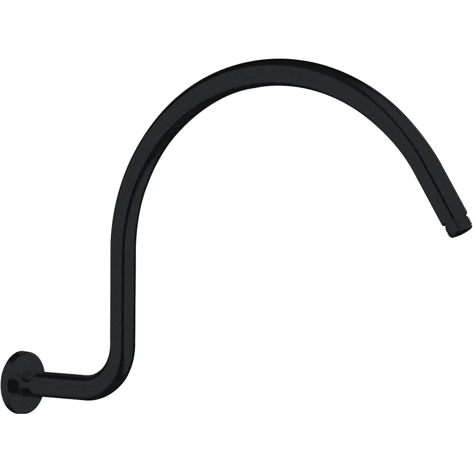 17" Shower Arm with Flange-Solid Stainless Steel Shower Head Extension-Gooseneck