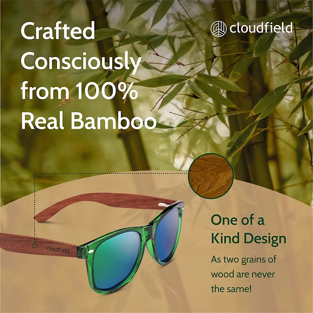 Cloudfield Unisex Polarized Wood Sunglasses