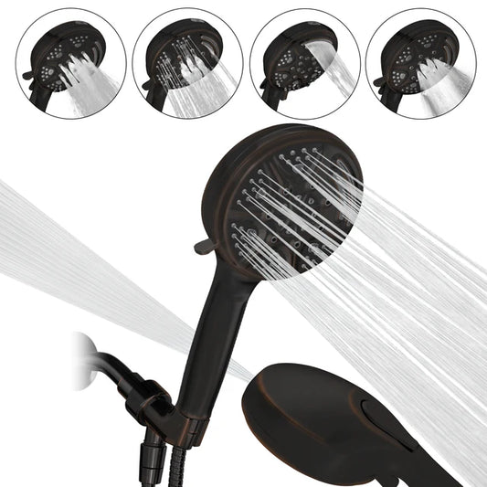 9 Function 5" High Pressure Handheld Shower Head (Bronze)